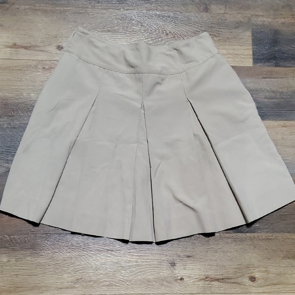 Parker Tan Pleated Skater Mini Skirt Work - Picture 6 of 6